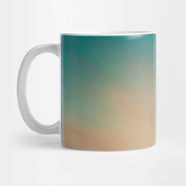 preppy abstract minimalist teal green orange sunset ombre by Tina